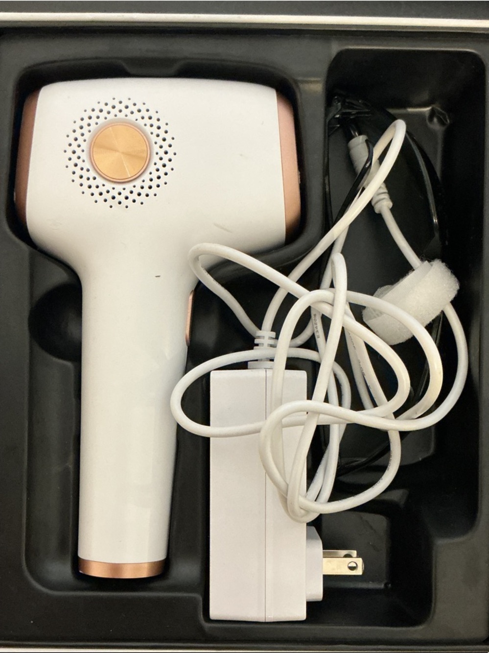 Handheld White & Rose Gold IPL Hair Removal Device